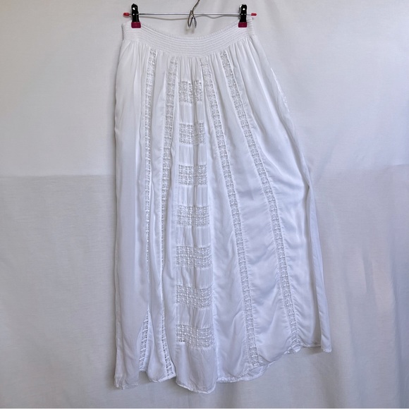Maeve Dresses & Skirts - Maeve White Maxi Crochet Detail Skirt.  Size M